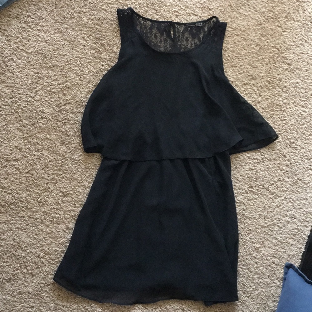 Layered black mini dress